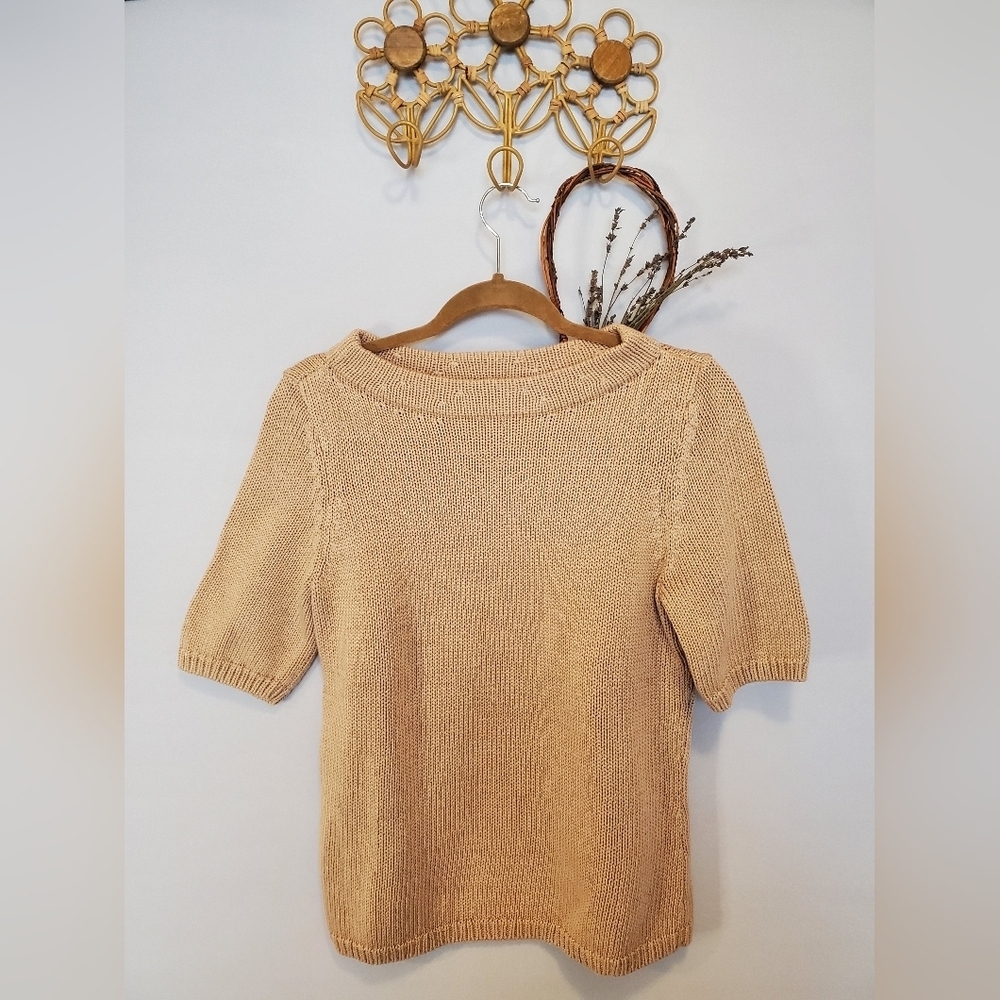 Talbots Womans Tan Ribbed Sweater